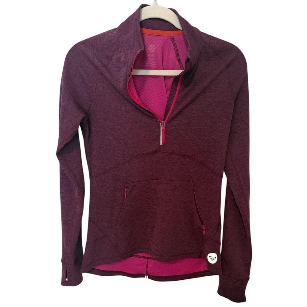 Women's Roxy Maroon 1/2 Zip Performance Pullover 013
